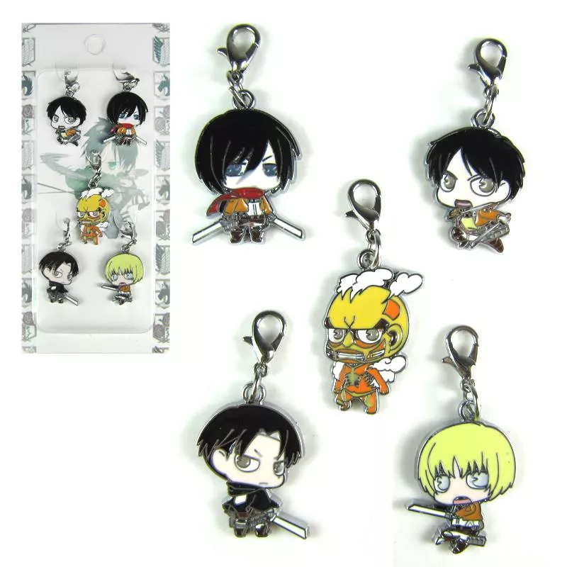 chaveiro set 5 pecas anime attack on titan shingeki no kyogin 002 Carteira Anime Attack on Titan