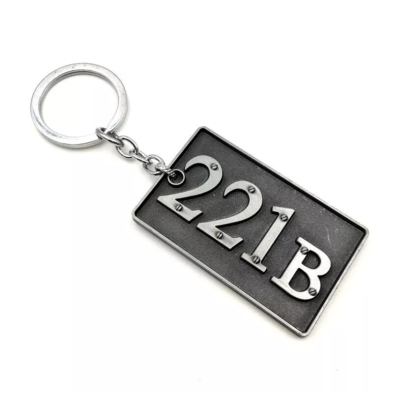 chaveiro sherlock holmes placa 221b prata lazied populares mobile