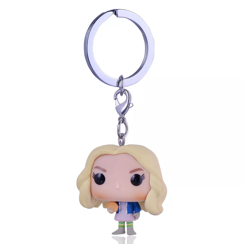 Chaveiro Stranger Things Eleven com Peruca 5cm