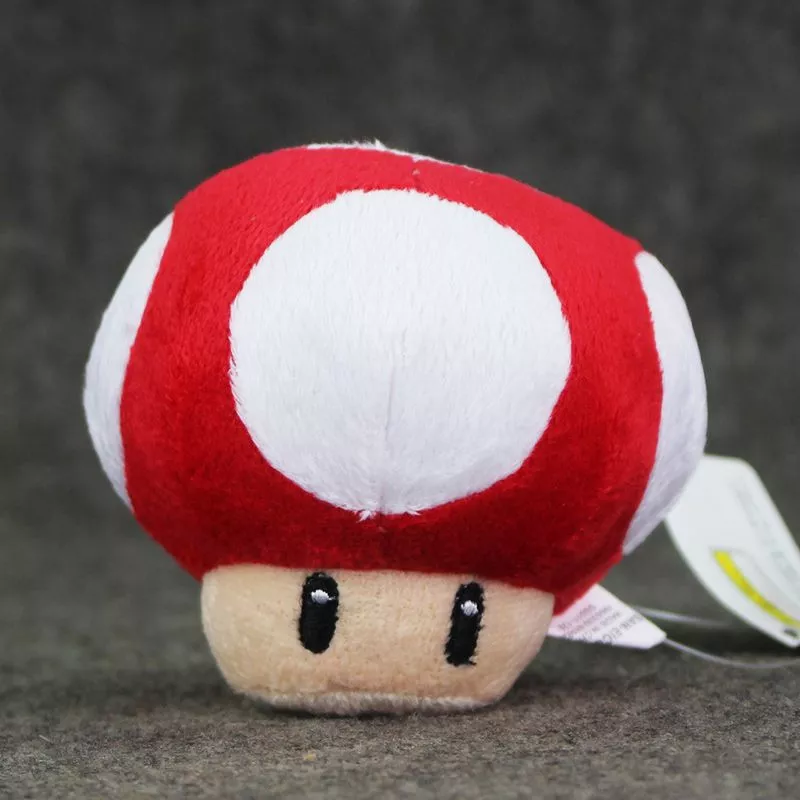 Chaveiro Super Mario Bros Cogumelo Vermelho Pelúcia Mini Chaveiro 9cm