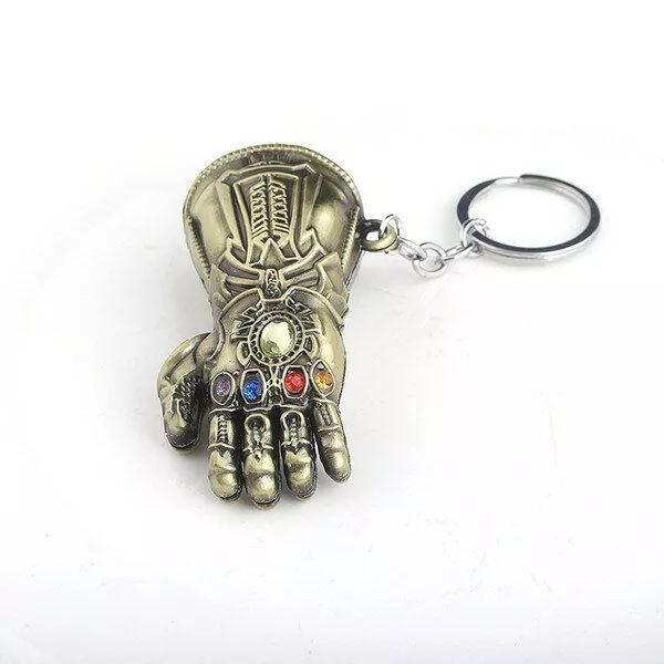 chaveiro thanos manopla vingadores avengers ultimato dourado envelhecido Brinco de orelha, moda punk estilo caveira mão espinha mangas de orelha dourado brincos clipe para mulheres sem piercing falso cartilagem brinco