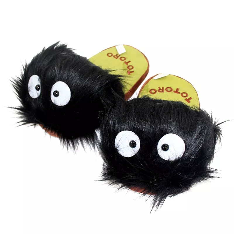 chinelo 28cm meu vizinho totoro fairydust chinelos de pelucia casa interior Pantufa Moda feminina chinelos de inverno quente pele slides das senhoras dos homens meninos meninas casa sapatos salto plano casa interior quarto zapatilla mujer