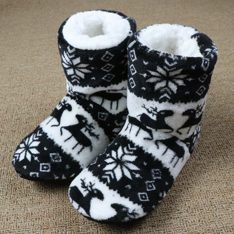 Chinelos de pele de inverno feminino casa quente chinelos de pelúcia flip flops natal algodão indoor casa sapatos chão claquette fourrure