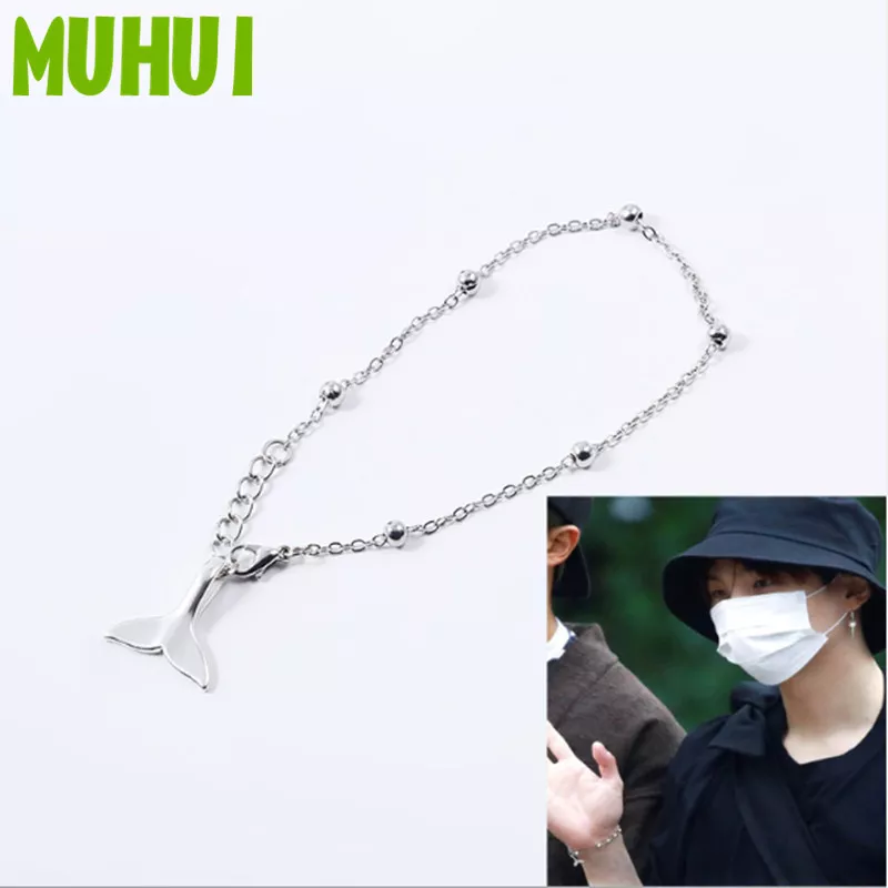 colaf kpop suga dolphin cauda pingente charme pulseira feminino bileklik Azora rosa ouro cor stellux cristais coração pingente colar para o dia dos namorados presente do amor tn0009