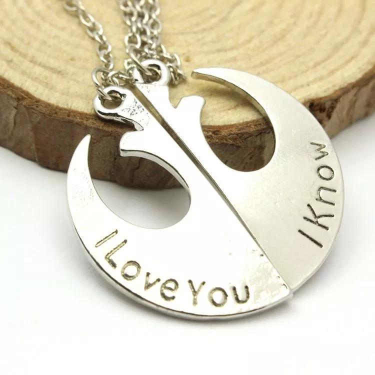 Colar 2 Peças Star Wars I Love You I Know