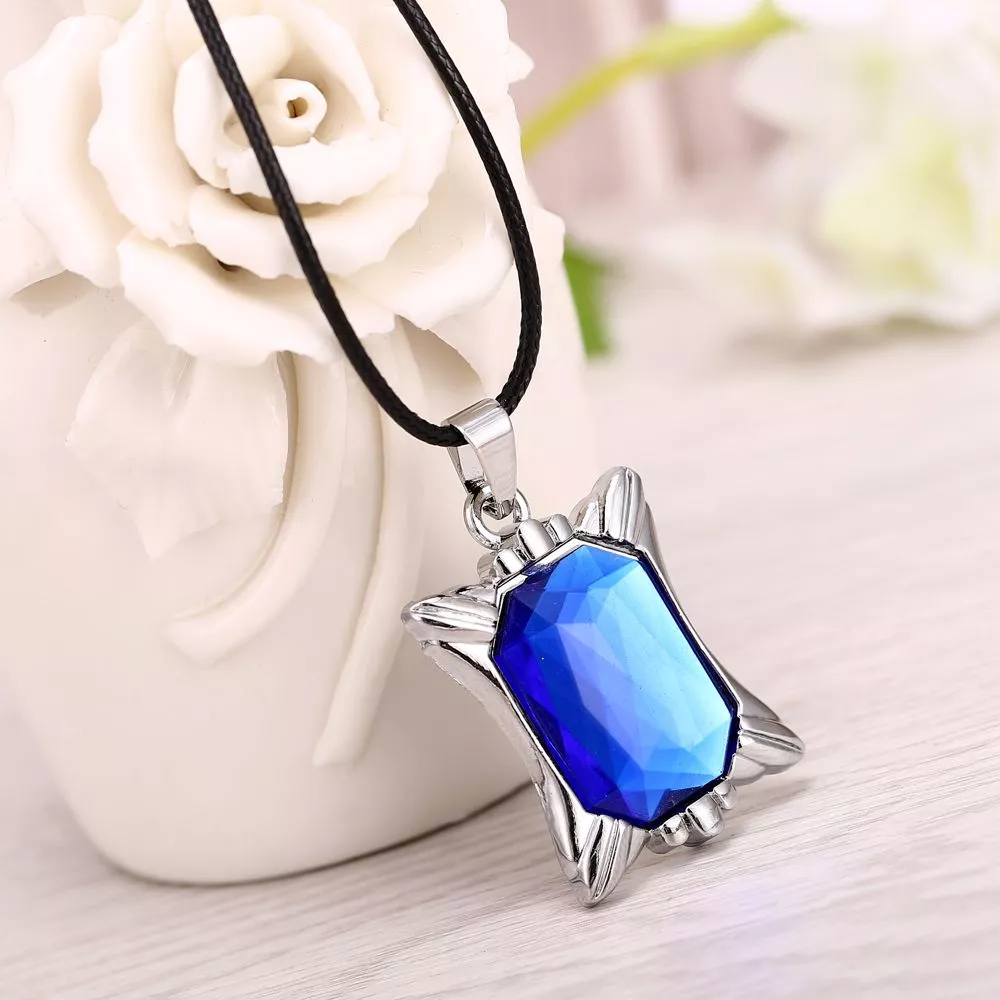 colar anime black butler ciel cristal azul Colar Fullmetal Alchemist Ouroboros Snake Rune Round Rope Leather Necklaces & Pendants Amulet Lucky Protective Jewelry On The Neck For Girls