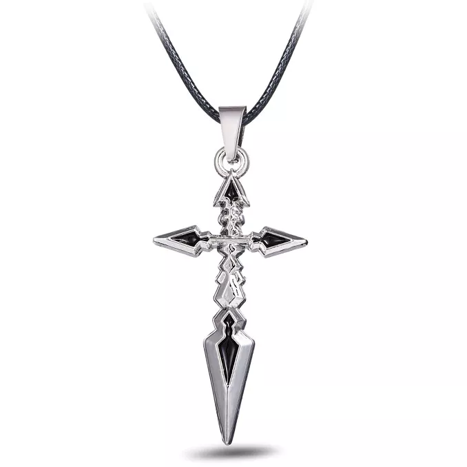 colar anime fate zero espada cruz colar pingente de cosplay acessorios Colar anime one piece colar leme crânio ossos ace chapéu mil navio ensolarado logotipo pingente colar collier gargantilha colar