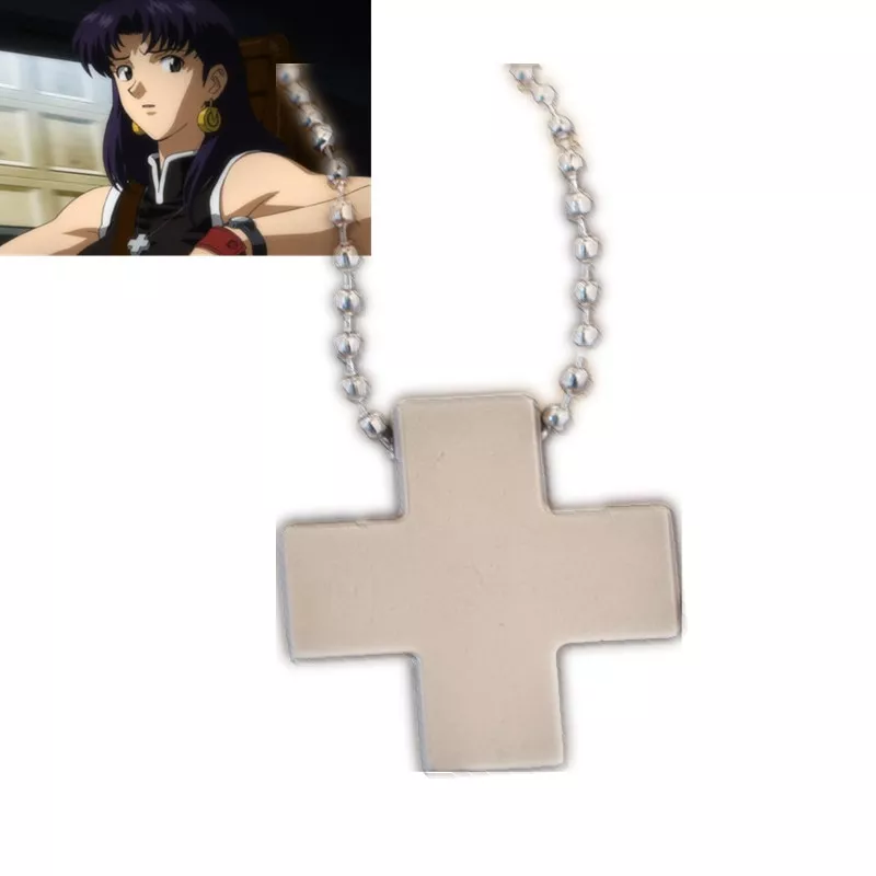 colar anime neon genesis evangelion eva misato katsuragi cruz colar pingente Rosa flor pingente colar para womenstainless aço 3 cores boho botânico do vintage colar glamour 2019 moda presentes de festa