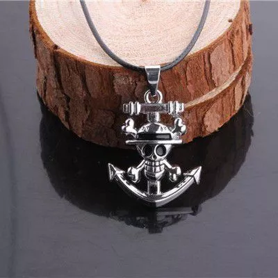 Colar Anime One Piece Luffy Caveira Prata