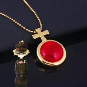 colar anime saga de tanya o mal cosplay colar tanya degurechaff cruz de cristal Grampos de cabelo de pérolas, grampos de cabelo em forma de folha de metal, utensílios para estilizar cabelo, 1 peça