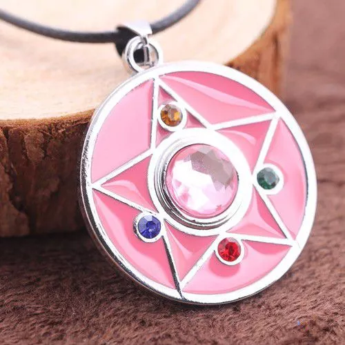 colar anime sailor moon rosa Colar Star Trek Nave Prata