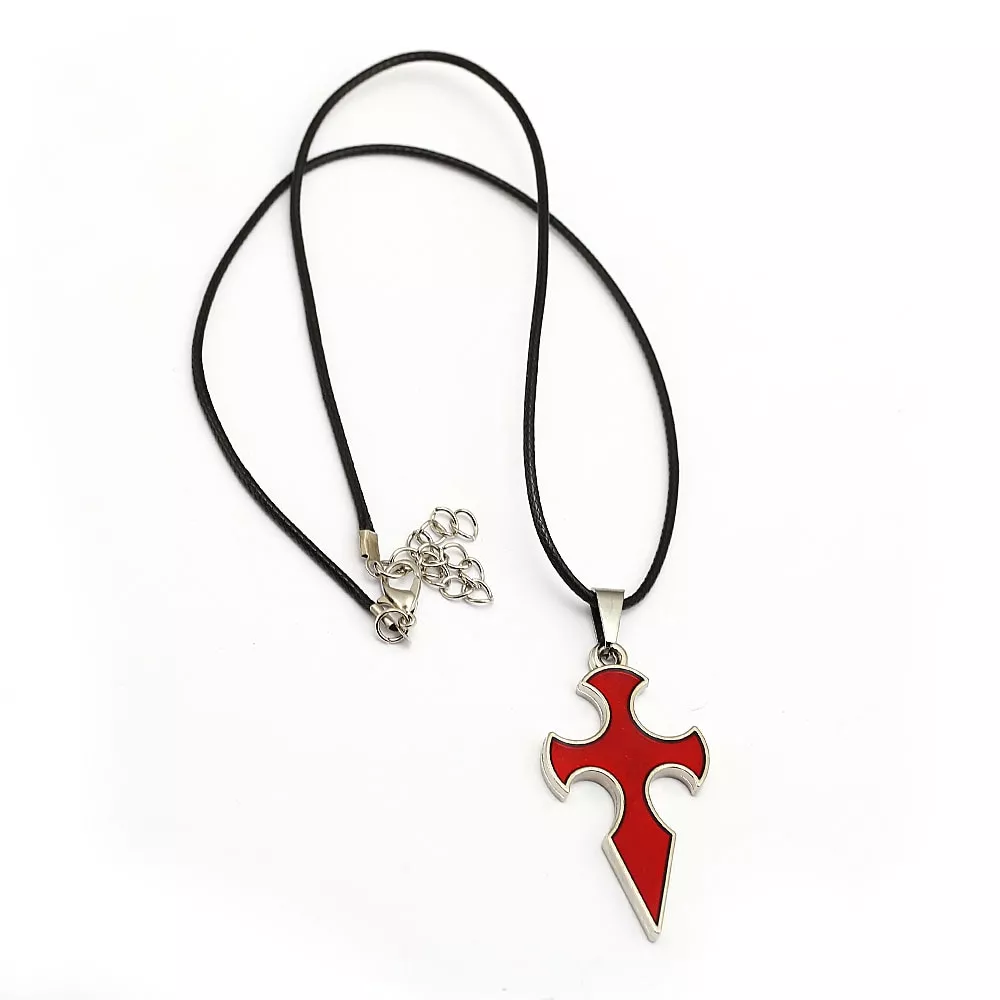 Colar Anime Sword Art Online Colar Cavaleiro de Sangue Vermelho Cruz Liga Pingente Acessórios Cosplay Homens Mulheres Jóias