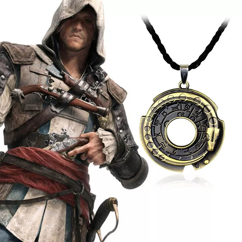 colar assassins creed estilo vintage altair ezio connor corda corrente metal Anel África mapa anel ajustável para mulheres cor do ouro hip hop étnico jóias atacado punk africano de cobre de alta qualidade presente