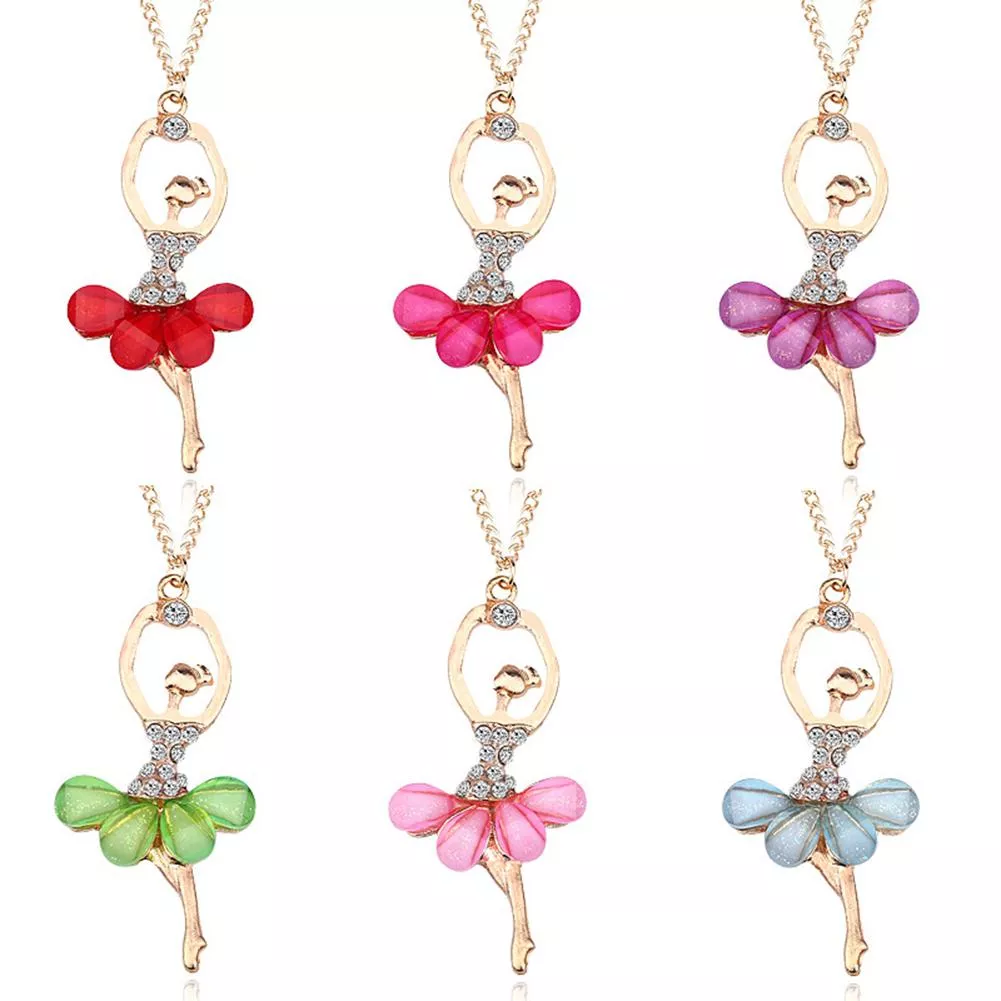 Colar Bailarina Balé Pedra Strass Várias Cores