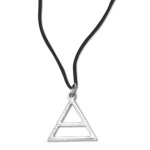 colar banda 30 thirty seconds to mars triangulo logo triad prata Colar Banda 30 Thirty Seconds to Mars Triângulo Logo Triad Prata