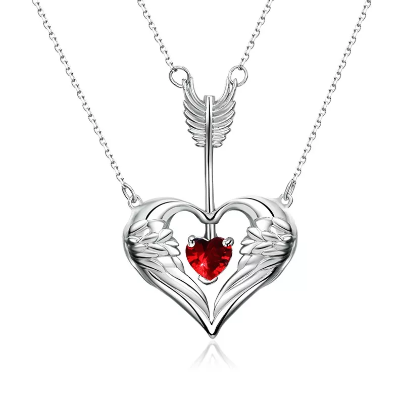 Colar Berbeny seta coração pingente de cristal colares para mulheres presente do amor colar gargantilha luxo longo link corrente colar jóias