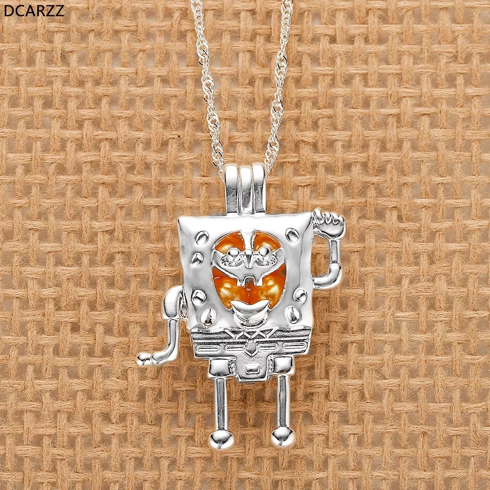 colar bob esponja perola gaiola colar gargantilha dos desenhos animados diy Colar borboleta pingente colar de cobre zircônia cúbica corrente de ouro colares cz arco-íris gargantilha fina festa aniversário presente