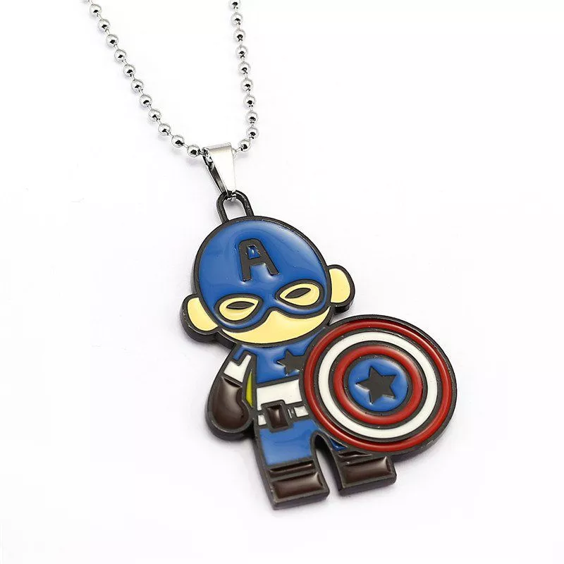 Colar Capitão América Escudo Vingadores Avengers Chibi Super-Herói