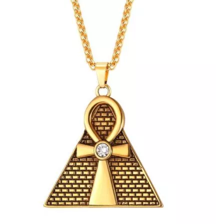 Colar Cruz de Ankh Pirâmide