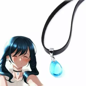 colar de couro de cristal de cristal azul colar de corrente de corda gargantilha Luminária Dxd koneko toujou led night light para decoração do quarto nightlight presente de aniversário anime 3d lâmpada koneko toujou high school dxd