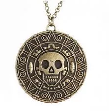 Colar Disney Piratas do Caribe Vintage Dourado