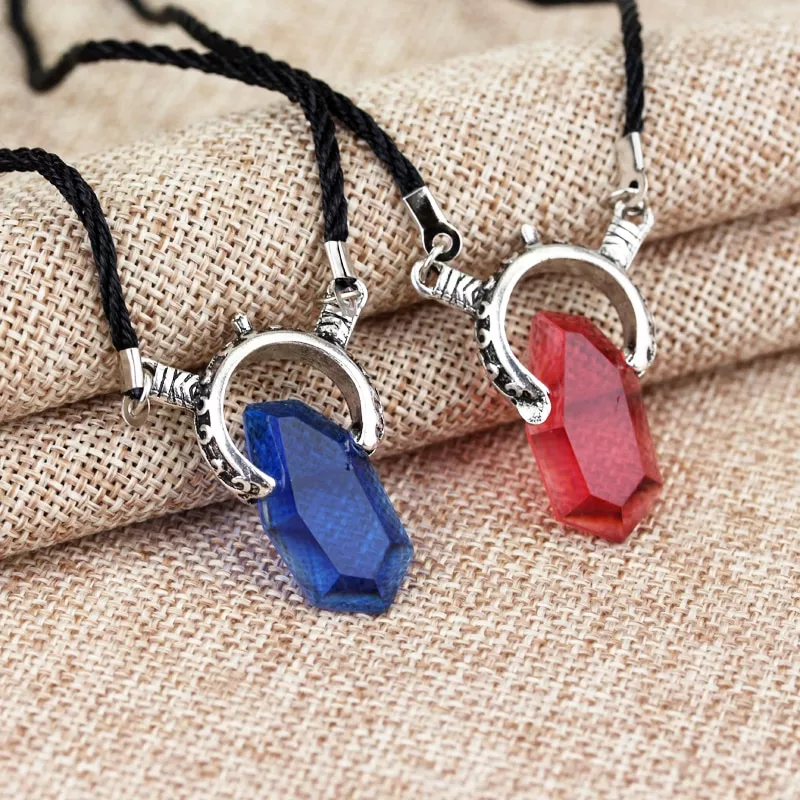 colar dmc devil may cry 5 dante pingente colar vermelho azul gem cosplay Anel Jogo DOTA 2 Ti8 9 # tamanho Quente Anel de Aço Inoxidável Modelo Dota 2 Anéis Atacado anel de metal para homens mulheres do transporte Da Gota