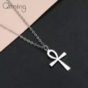 Colar Egipcio Egito Pingente de amuleto egípcio, colares com crucifixo, pingentes em aço inoxidável, símbolo da vida, colares com cruz, joias de presentes