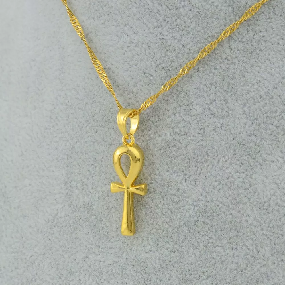 colar egito cruz ankh crux ansata 45cm Colar Egipcio Egito fab deusa egípcia colar prata cor/cor ouro asa correntes ankh bib wicca pagão jóias egito religião #220206