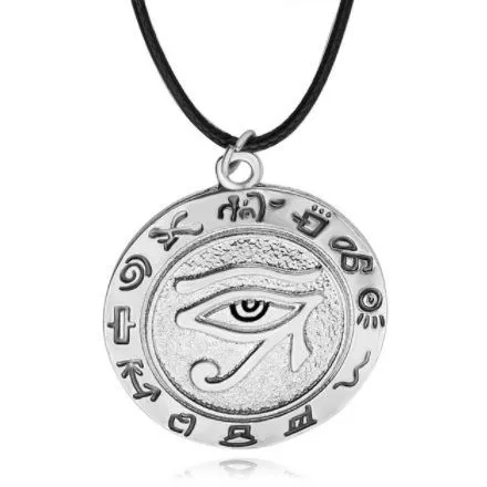 colar egito olho de horus udyat hieroglifos Colar Yu-Gi-Oh Pyramid Egyptian Eye Of Horus Anime Millenium Dourado