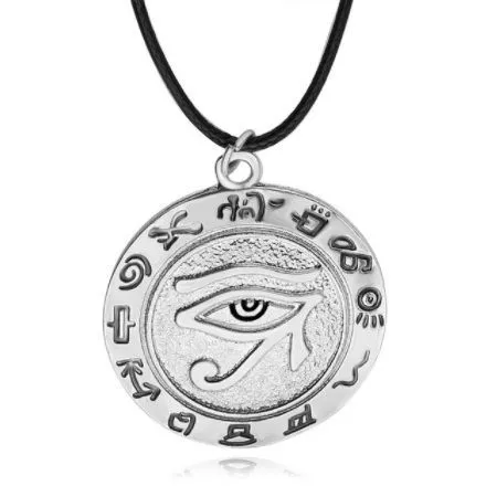 colar egito olho de horus udyat hieroglifos Olho da providência anel todos os olhos vendo mitologia egípcia apollo praça statement vintage prata ouro punk jóias homens atacado