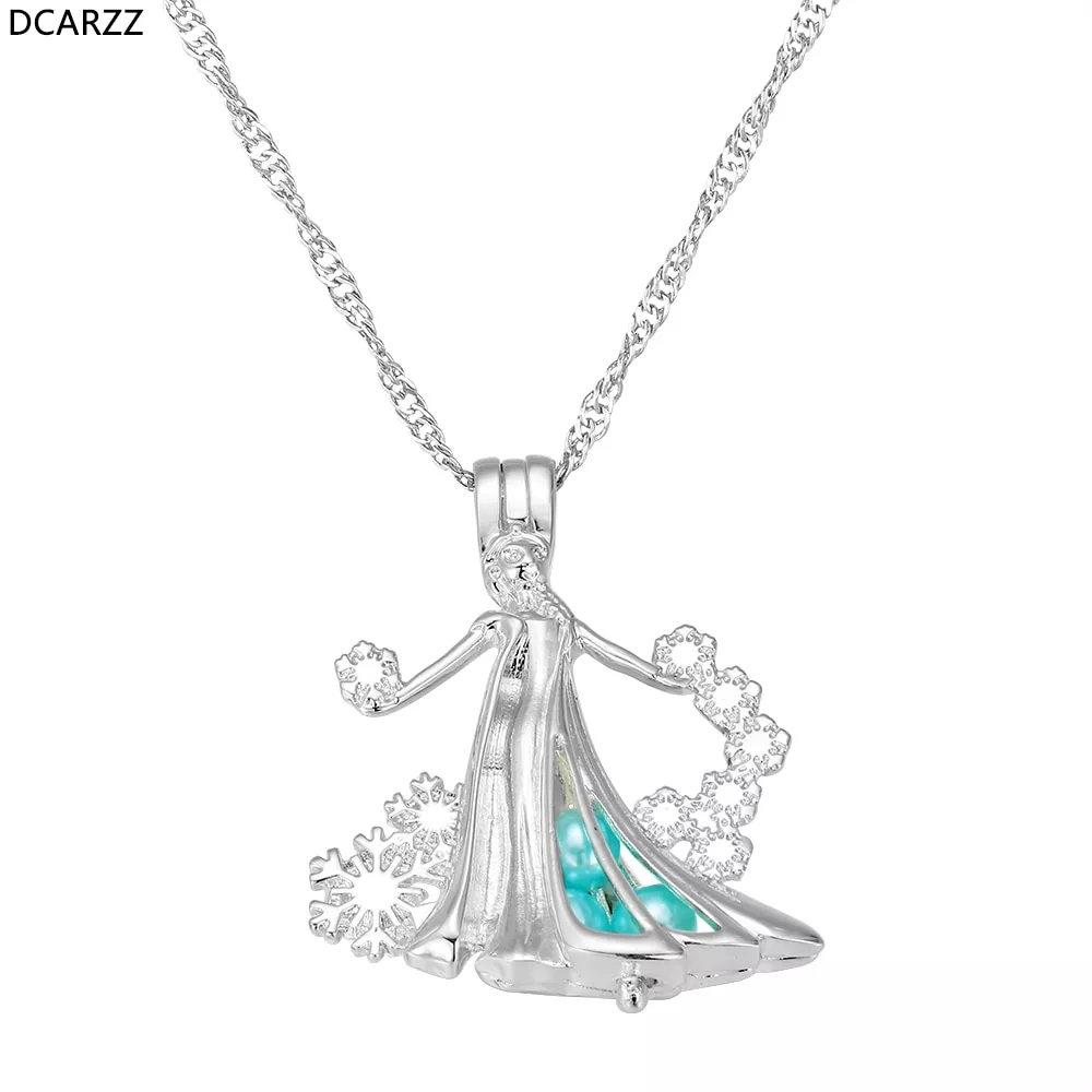 colar frozen elsa perola colar gaiola medalhao elsa floco de neve pingente Colar borboleta delicada pingente colar uso diário item de moda feminino jóias incrustadas cz pedra brilhante colar presentes