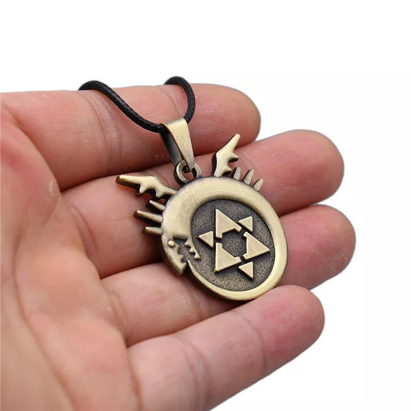Colar Fullmetal Alchemist Alquimistas Insignia Dourado Anime