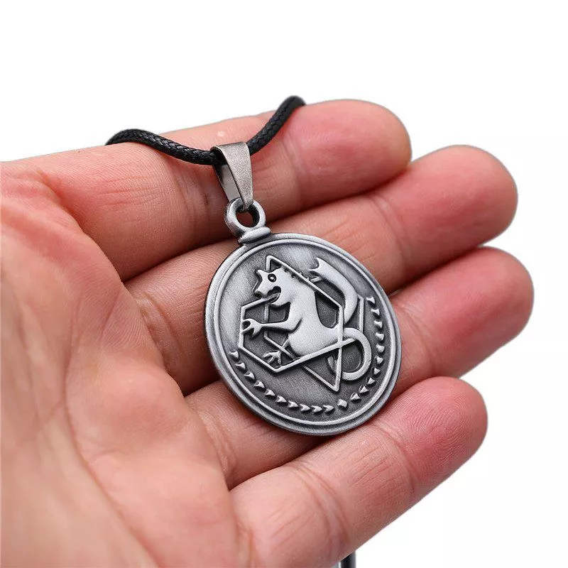 colar fullmetal alchemist alquimistas insignia prata anime Chaveiro Fullmetal Alchemist Alquimistas Insígnia Prata Anime