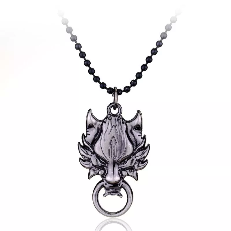 colar game final fantasy wolf necklaces retro vintage bronze fenrir clawd wolf head Colar Dragon Age inquisition 3 de esmalte estilo punk espada grande olho masculino colares para mulher sc jogo online quente dragão idade 3 inquisição