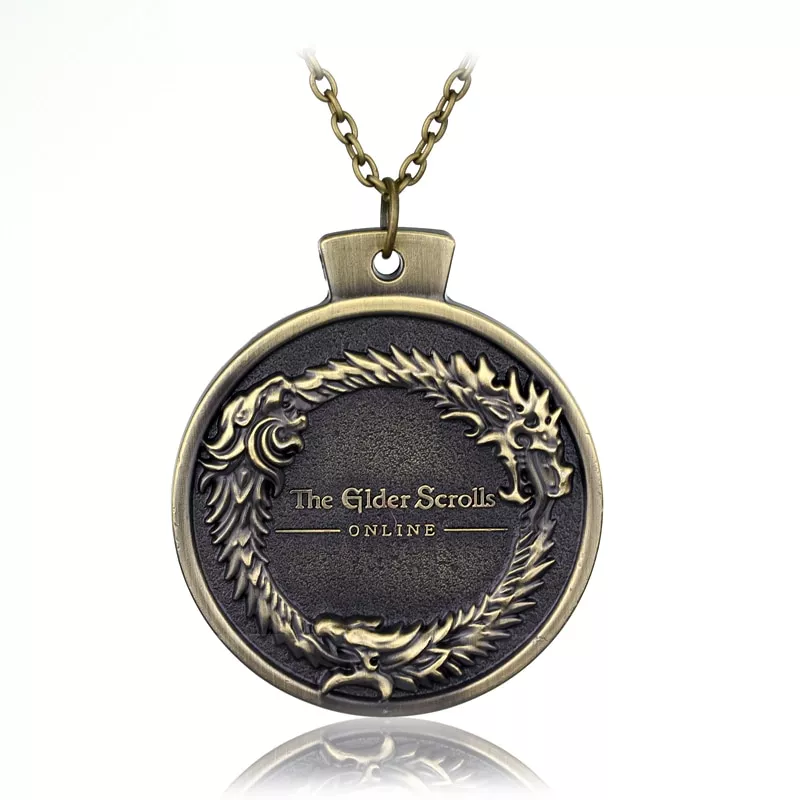 Colar game the elder scrolls ouroboros pingente colar tes skyrim colar de bronze