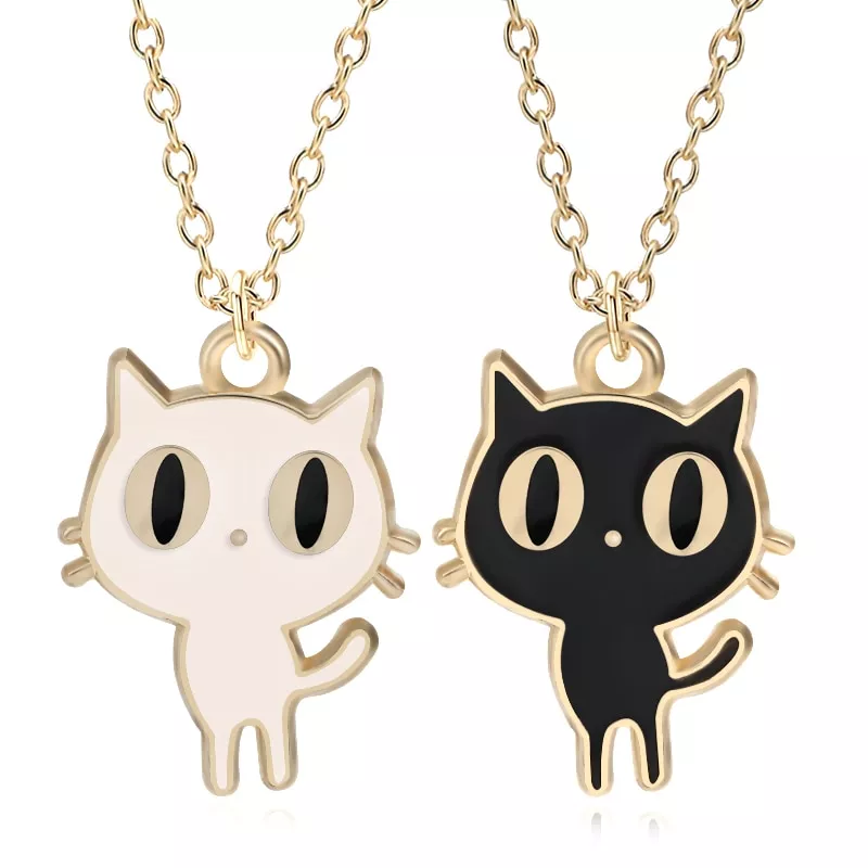 Colar Gato Bonito diy animal pingente colorido kawaii gato colares & pandants dos desenhos animados kitty colar para o casal unissex presentes dropshipping