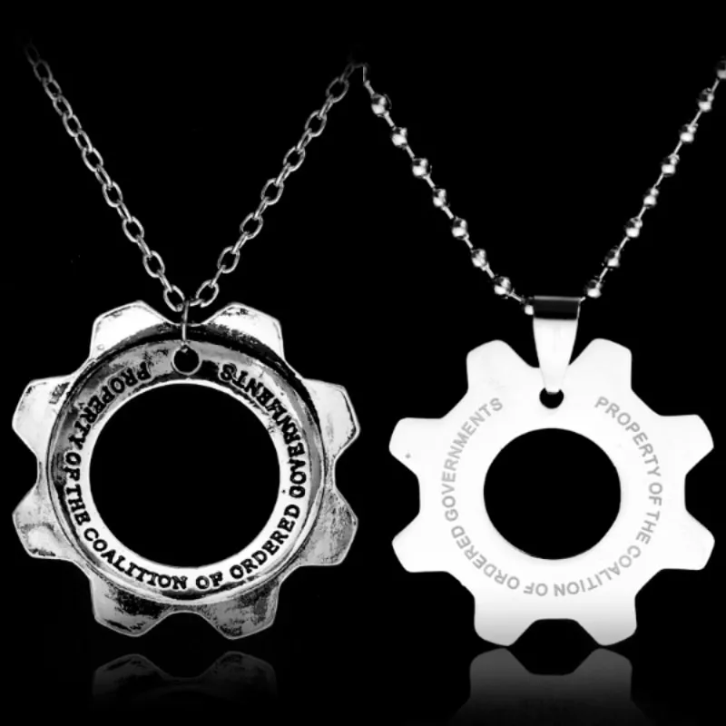 colar gears of war 3 afligido replica de metal cog tags colar Colar Jogo BattleField 3 Dog Tags Colar Charme Liga Pingente Acessórios Cosplay Presente Da Jóia YS10929