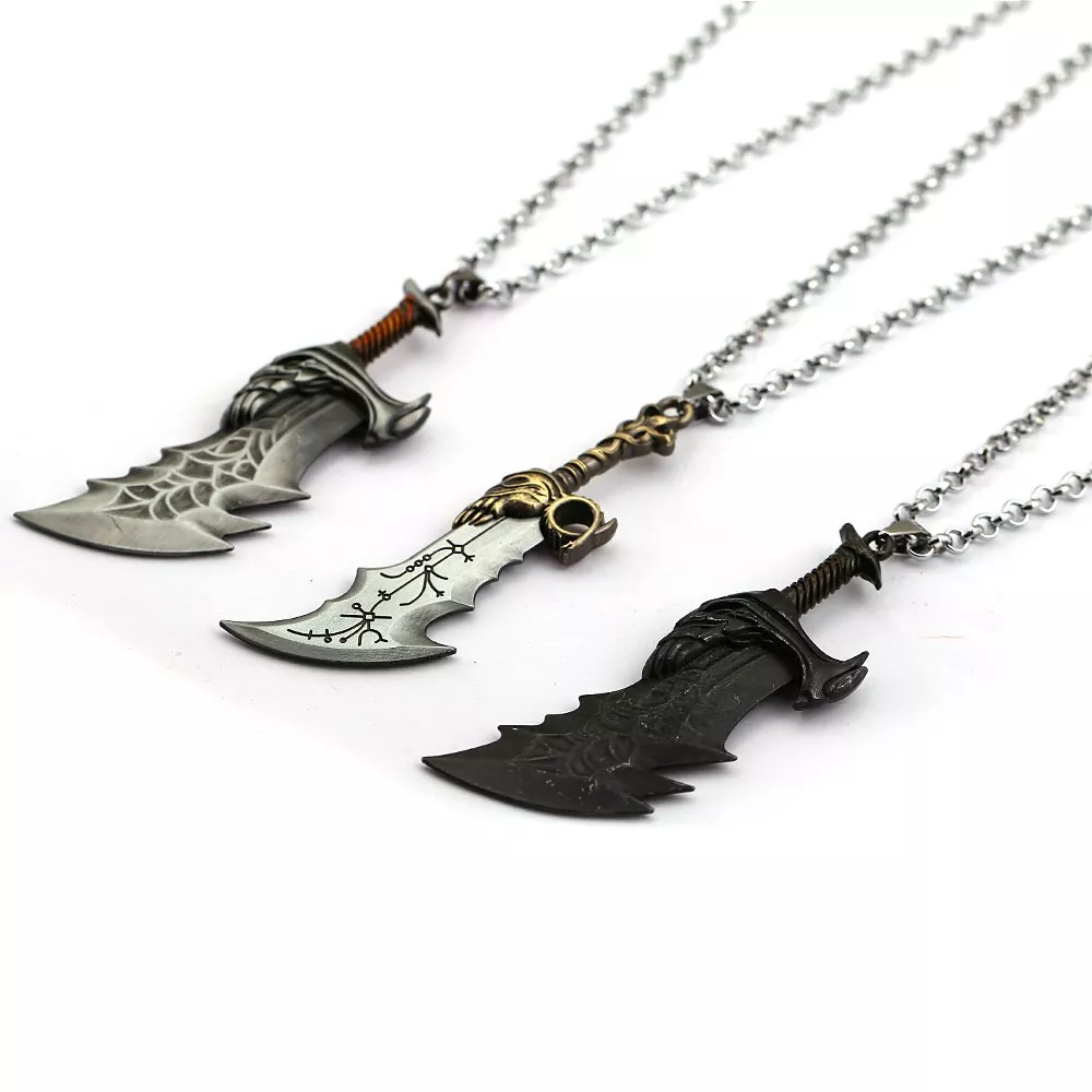 Colar God of War arma lâminas de caos jóias declaração pingente colar kratos pingentes gargantilha masculino charme presente acessório