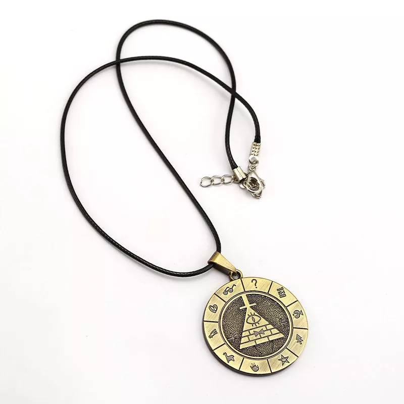 colar gravity falls bill cipher circulo dourado Kpop pequeno colar de aço inoxidável amizade presente simples círculo redondo charme gargantilha colar pingente graduação jóias homem