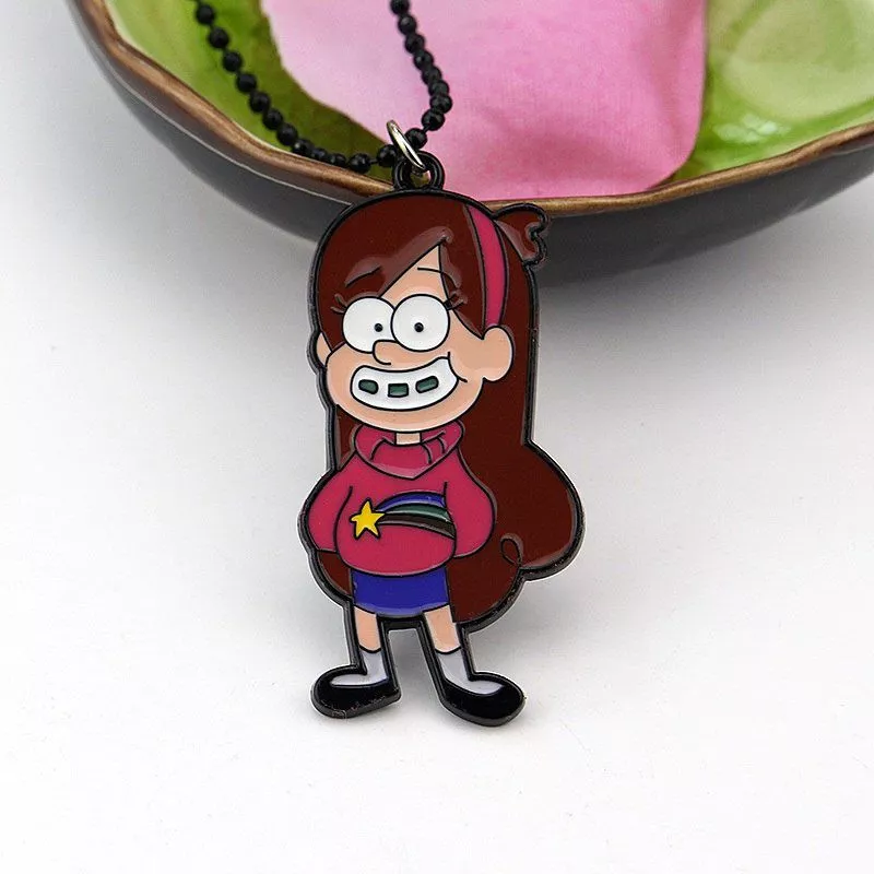 colar gravity falls mabel Broche Gravity Falls Gnomo arco-íris que vomita o pino do gnome fãs acessório à moda