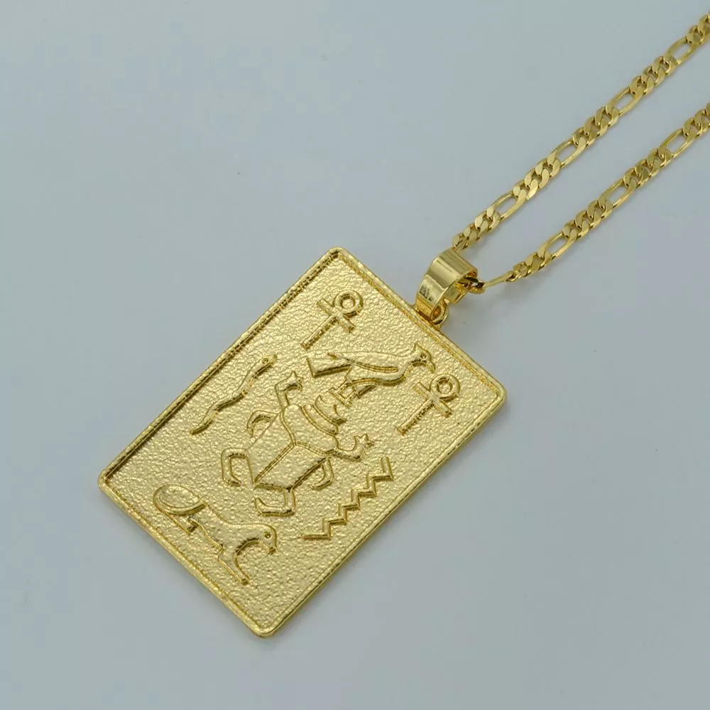 Colar Hieróglifos Egípcios Cruz de Ankh