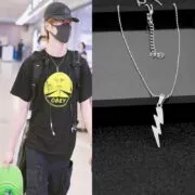 Colar K-Pop prata cor legal menino relâmpago pingentes homem de aço inoxidável mulher corrente colar kpop gargantilha charme feminino jóias presente