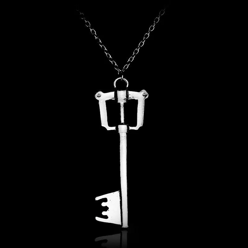 Colar Kingdom Hearts Game Chave Oblivion Prata