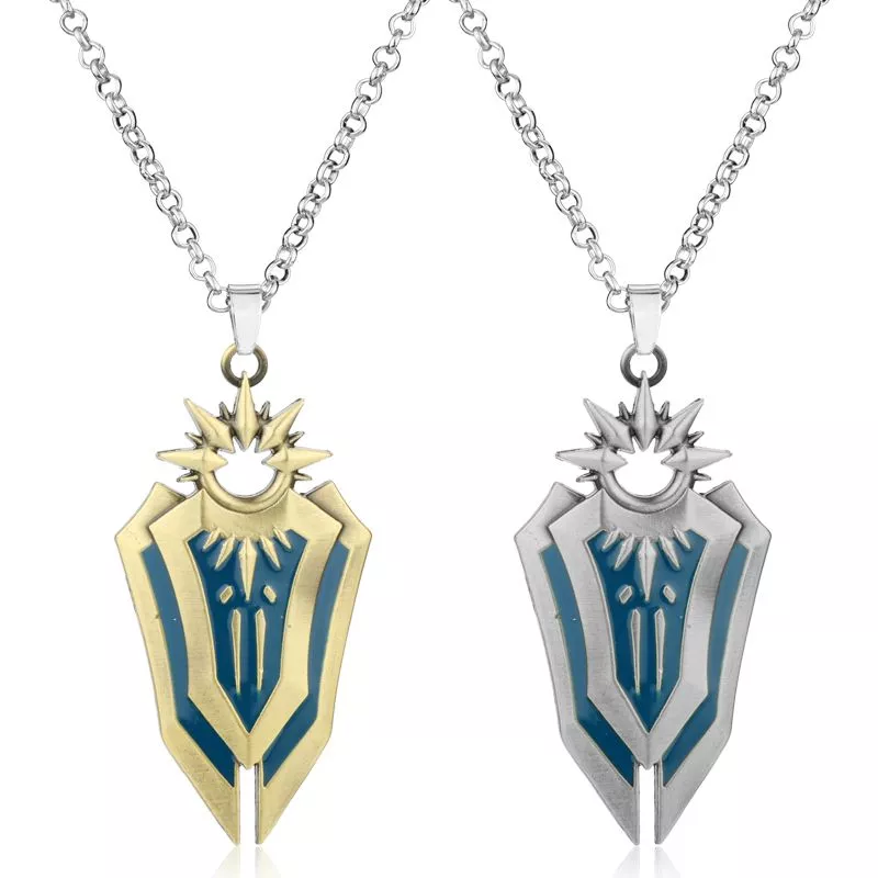 Colar League Of Legends LOL Leona Legend Escudo Thresh Prata/Dourado