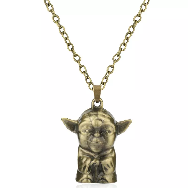 colar lucas films disney star wars yoda 2020 nova moda bonito esmalte strass panda pingente colar feminino cristal acessórios camisola colares jóias 50cm