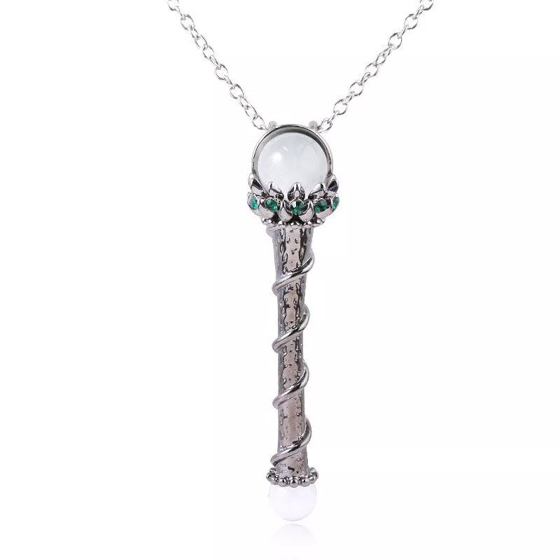 Colar Malévola Maleficent madrinha colar corrente de prata bruxa varinha mágica pingente para as mulheres charme boutique moda jóias lembrança
