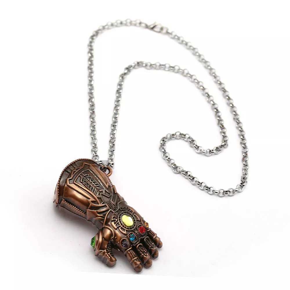 Colar Marvel Vingadores Guerra Infinita Manopla Thanos Joias do Infinito Bronze