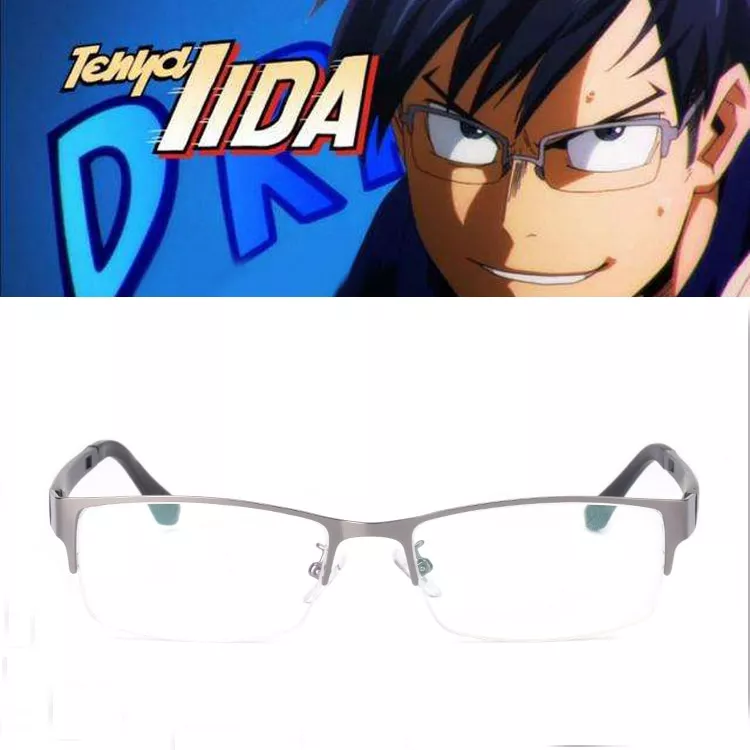 colar my hero academia boku no hero tenya iida cosplay super leve lazer Óculos Anime toilet-bound hanako kun tsuchigomori cosplay óculos de meia armação óculos de metal não-lente molduras