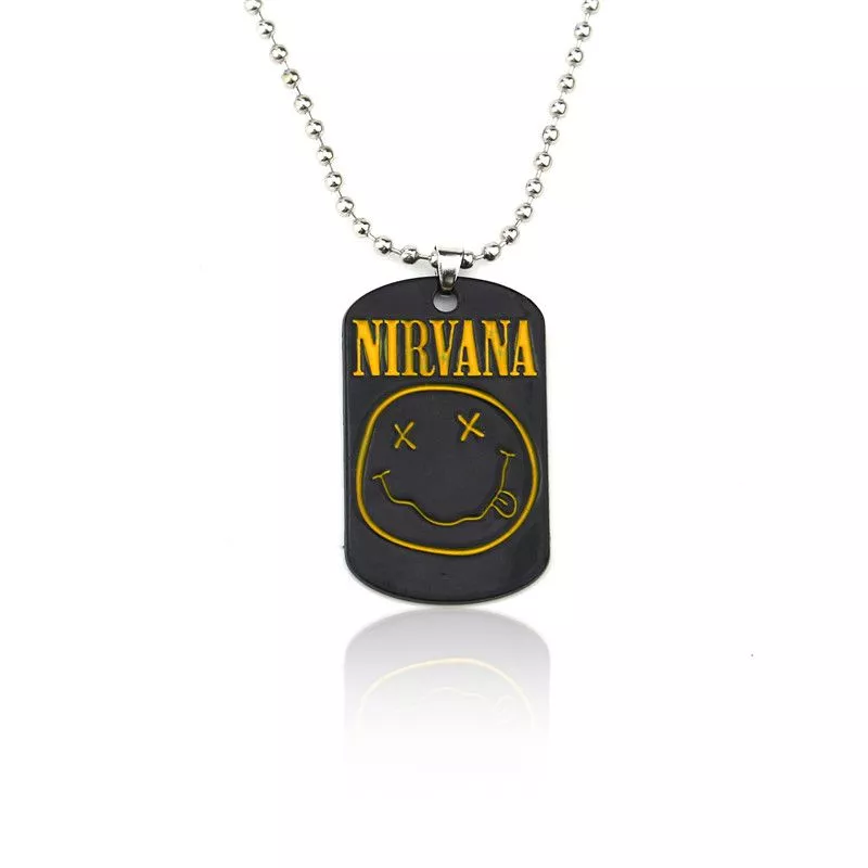 colar nirvana banda musica tag rock Chaveiro Rolling Stones Banda Rock Música Logo Língua Prata