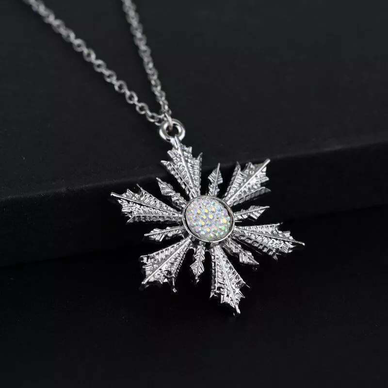 Colar Once Upon a Time Princesa elsa floco de neve gargantilha colar para moda feminina encantos floco de neve pingentes de flores colares